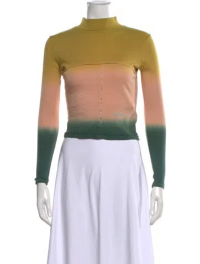 Pre-owned Eckhaus Latta Tie-dye Print Mock Neck Top In Neutral