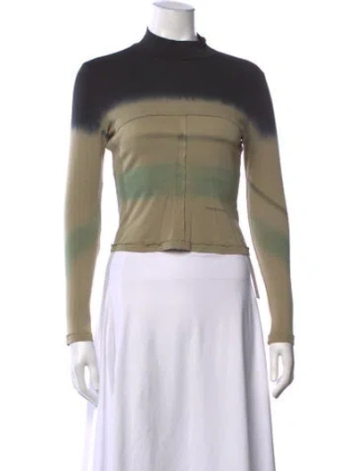 Pre-owned Eckhaus Latta Tie-dye Print Mock Neck Top In Neutrals