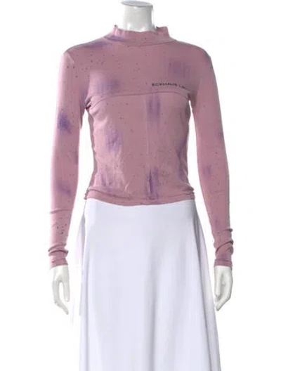 Pre-owned Eckhaus Latta Tie-dye Print Mock Neck Top In Pink