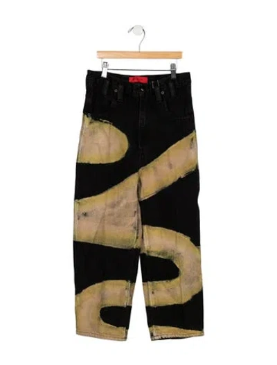 Pre-owned Eckhaus Latta Tie-dye Print Straight Leg Pants In Multi