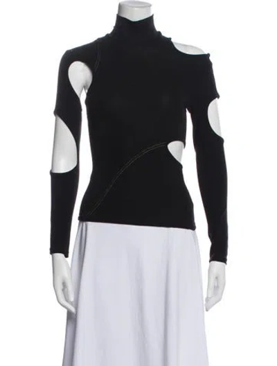 Pre-owned Eckhaus Latta Turtleneck Long Sleeve Top In Black