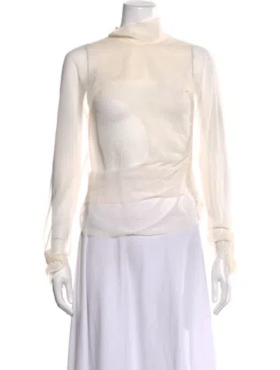 Pre-owned Eckhaus Latta Turtleneck Long Sleeve Top In Neutrals