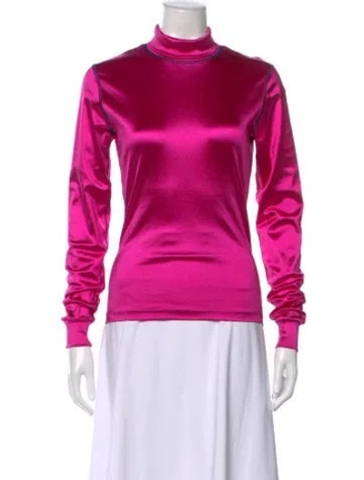 Pre-owned Eckhaus Latta Turtleneck Long Sleeve Top In Pink