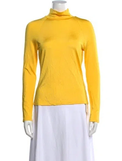 Pre-owned Eckhaus Latta Turtleneck Long Sleeve Top In Yellow