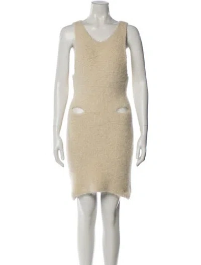 Pre-owned Eckhaus Latta Vintage Mini Dress In Neutral