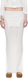 Eckhaus Latta White Flip Midi Skirt In Chalk