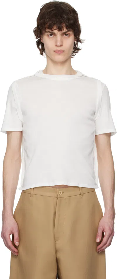 Eckhaus Latta White Flip T-shirt In Chalk