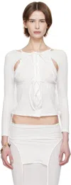 Eckhaus Latta White Flip Top In Chalk
