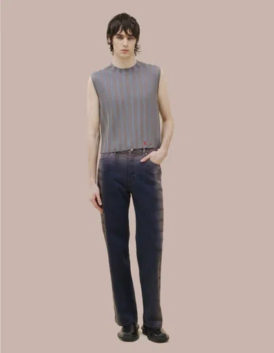 Eckhaus Latta Wide Leg Jean In Blue