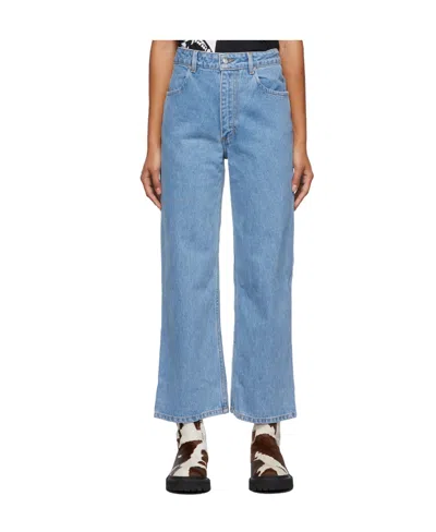 Eckhaus Latta Wide Leg Jeans In Blue
