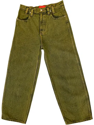 Eckhaus Latta Wide-leg Jeans In Green