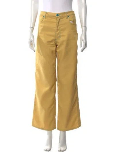 Pre-owned Eckhaus Latta Wide Leg Pants In Yellow