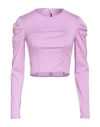 Eckhaus Latta Woman Top Mauve Size M Polyester, Polyamide, Elastane In Purple