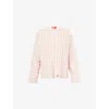 Eckhaus Latta Womens Flamingo Keyboard Striped Wool Jumper In Pink