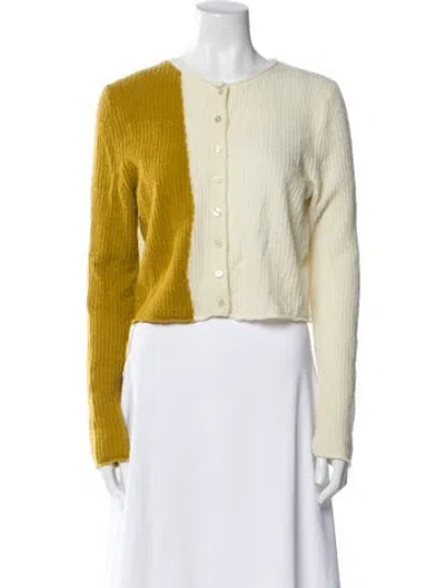 Pre-owned Eckhaus Latta Wool Crew Neck Sweater In Yellow
