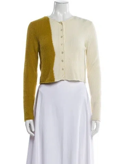 Pre-owned Eckhaus Latta Wool Crew Neck Sweater In Yellow