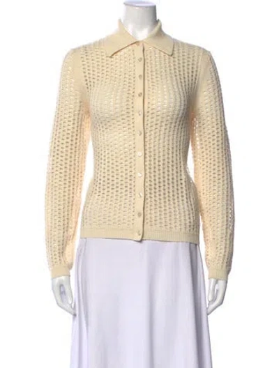 Pre-owned Eckhaus Latta Wool Long Sleeve Top In Neutrals