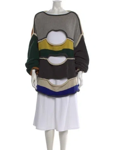 Pre-owned Eckhaus Latta Wool Striped Sweater In Multi