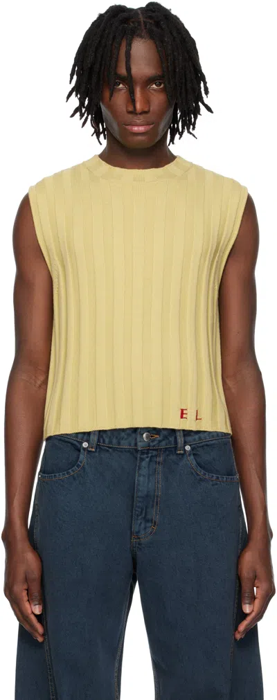 Eckhaus Latta Yellow & Burgundy Keyboard Vest In Domino