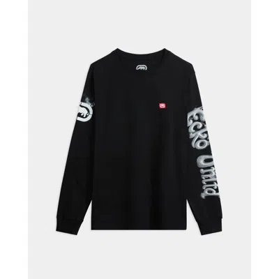 Ecko Blowing Smoke Long Sleeve Tee In Black