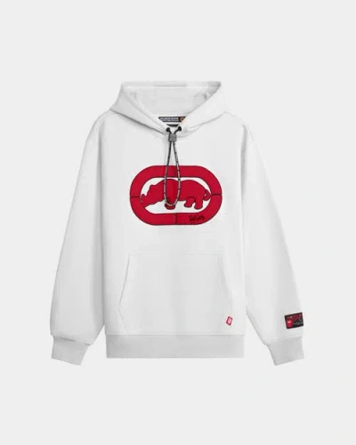Ecko Chenille Rhino Brand Hoodie In White