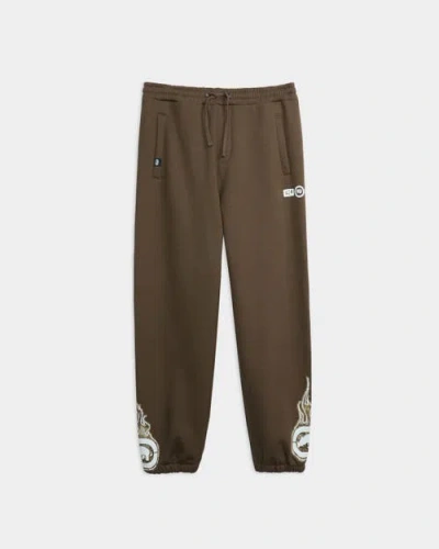 Ecko Leafy On Fire Joggers In Brown