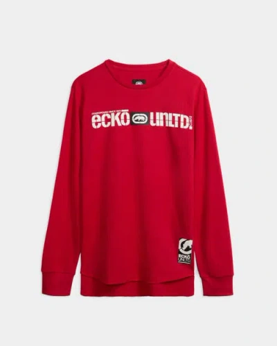 Ecko Legacy Thermal Long Sleeve Shirt In Red