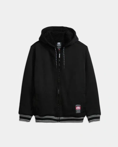 Ecko Tip Top Faux Shearling Hoodie In Black