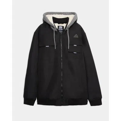Ecko Triple Threat Faux Shearling Bomber Jacket In Black