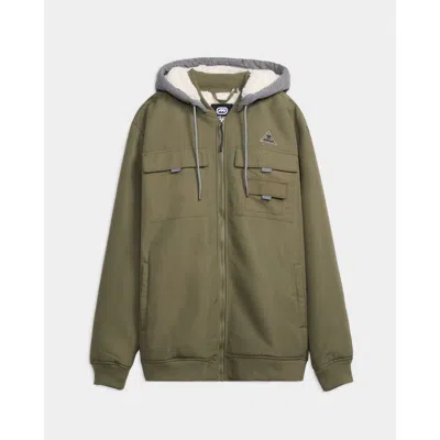 Ecko Triple Threat Faux Shearling Bomber Jacket In Green