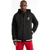 Ecko Unltd Baseball Faux Shearling Varsity Jacket In Charcoal Heather