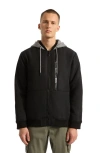 Ecko Unltd Men's Don't Give Up Sherpa Varsity Jacket In Black/grey Marled