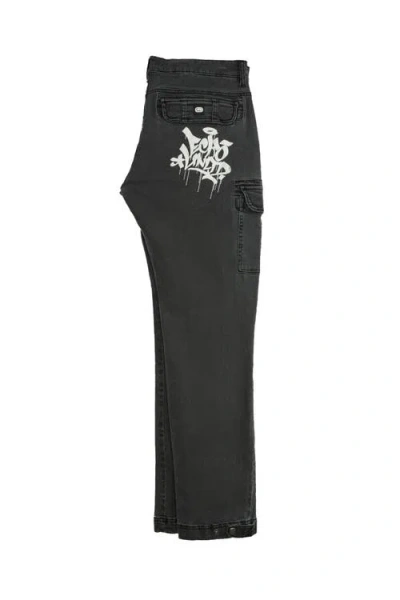 Ecko Unltd Ecko Tag Denim Cargo Pants In Washed Grey