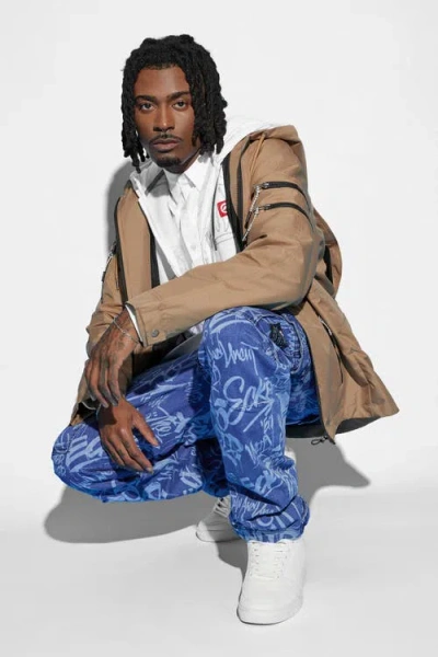 Ecko Unltd Graffiti Denim Joggers In Medium Horizon Wash