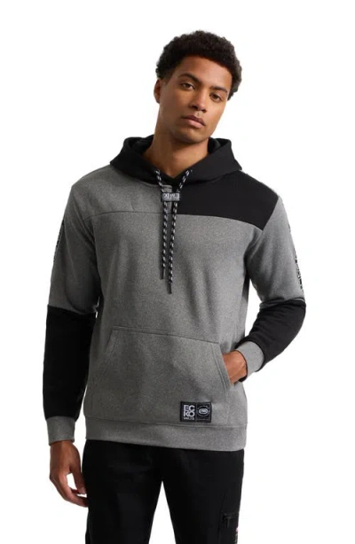 Ecko Unltd . Half Block Hoodie In Grey Marled/black