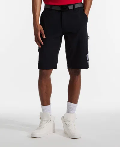 Ecko Unltd Keep Tabs On Belted Cargo Short In Black