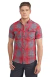 Ecko Unltd Marled Solid Work Short Sleeve Woven Shirt In Multi
