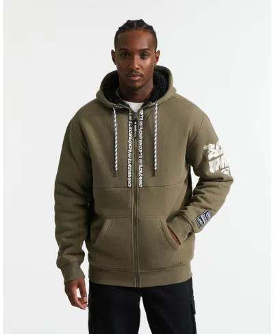 Ecko Unltd Men's Birth Year Sherpa Hoodie In Olive