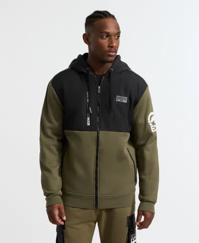 Ecko Unltd Men's Chisel Zip Up Hoodie In Olive