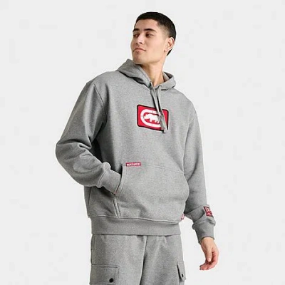 Ecko Unltd Men's Ecko Box Logo Fleece Pullover Hoodie In Grey