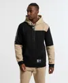 Ecko Unltd Men's Half Block Hoodie In Black,taupe