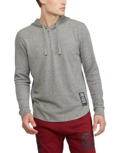 Ecko Unltd Men's Hooded Solid Stunner 2.0 Thermal Sweater In Gray Marled