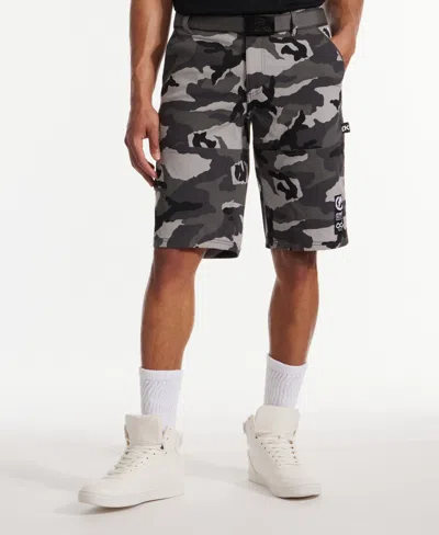 ECKO UNLTD MEN'S KEEP TABS ON BELTED CARGO SHORTS