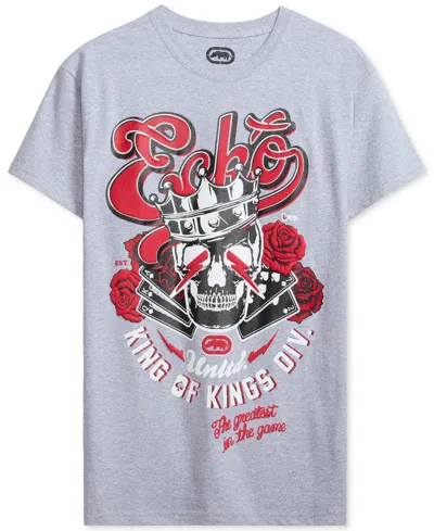 Ecko Unltd Men's King Of Kings Graphic-print T-shirt In Gray