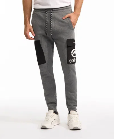 Ecko Unltd Men's Patch Parcel Jogger In Gray Marled