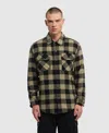 Ecko Unltd Men's Snap Front Sherpa Flannel Shacket In Light Olive