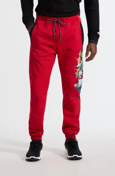 Ecko Unltd Men's Spray Town Down Jogger In True Red