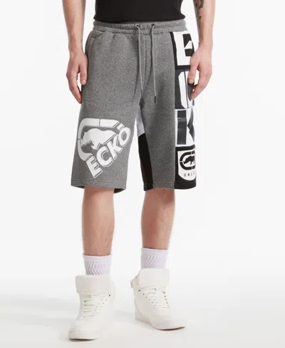 Ecko Unltd Men's Square Up To Fleece Shorts In Gray