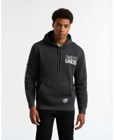 Ecko Unltd Men's Stacked Up Hoodie In Charcoal Heather