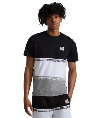 Ecko Unltd Men's Stand By Short-sleeve Color-block T-shirt In Black
